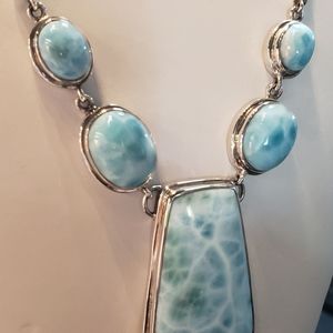 Sterling silver and Larimar necklace